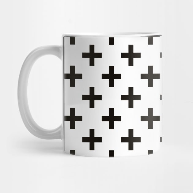 Crosses | Criss Cross | Swiss Cross | Hygge | Scandi | Plus Sign | Black and White | by Eclectic At Heart